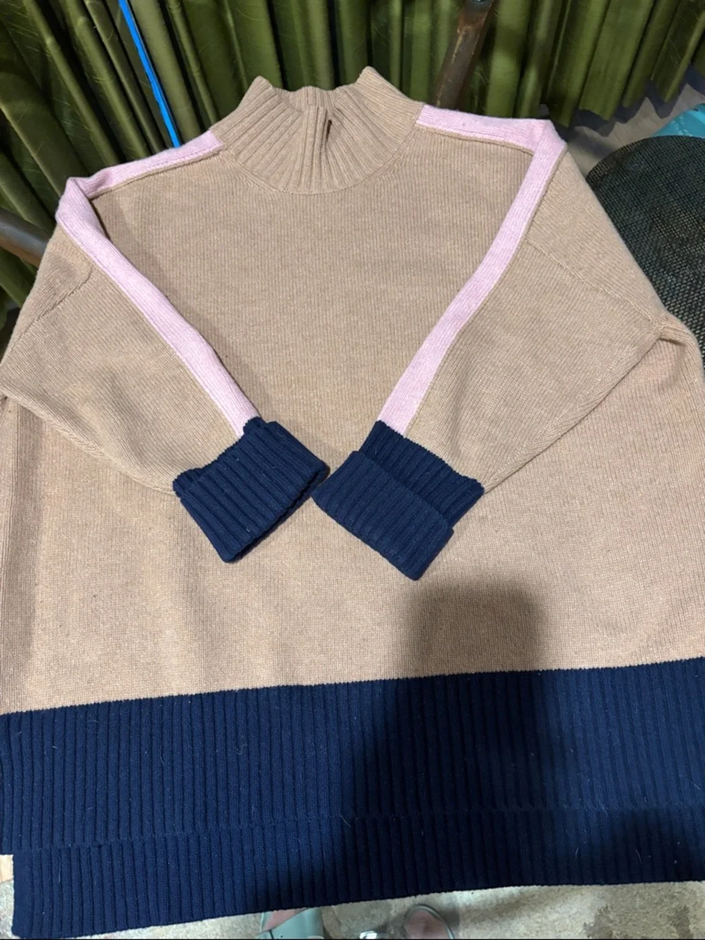 Boden Color Block Mock-Neck Sweater - Picture 1 of 5